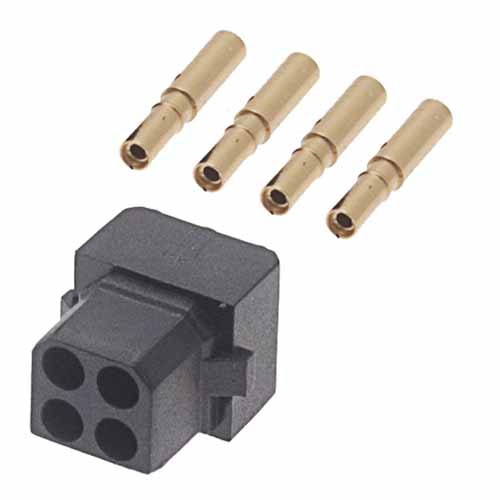 B5740-204-F-D-2 - 2+2 Pos. Female DIL 22AWG Cable Conn. Kit, for Latches (BS Release)