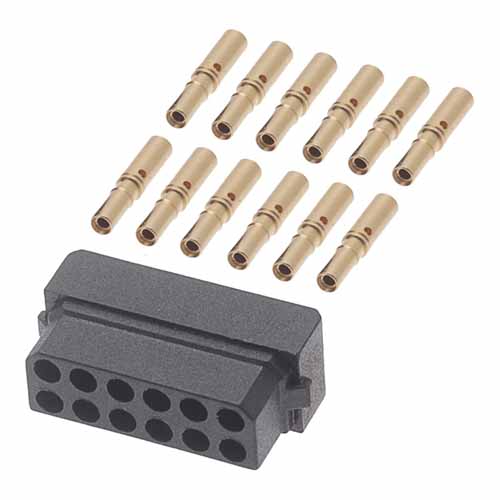 B5740-212-F-C-2 - 6+6 Pos. Female DIL 24-28 AWG Cable Conn. Kit, for Latches (BS Release)