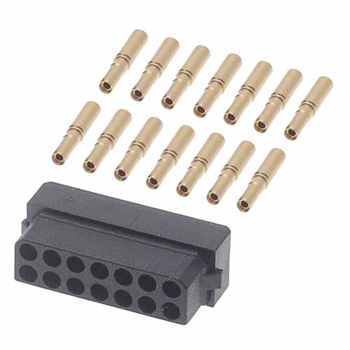 B5740-214-F-C-2 - 7+7 Pos. Female DIL 24-28 AWG Cable Conn. Kit, for Latches (BS Release)