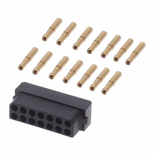 B5740-214-F-D-2 - 7+7 Pos. Female DIL 22AWG Cable Conn. Kit, for Latches (BS Release)