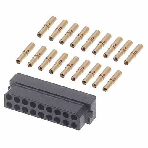 B5740-218-F-C-2 - 9+9 Pos. Female DIL 24-28 AWG Cable Conn. Kit, for Latches (BS Release)