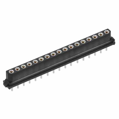 B5741-117-F-T-0 - 17 Pos. Female SIL Vertical Throughboard Conn. for Latches (BS Release)