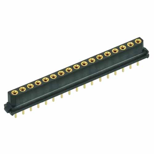 B5741-117-F-T-2 - 17 Pos. Female SIL Vertical Throughboard Conn. for Latches (BS Release)