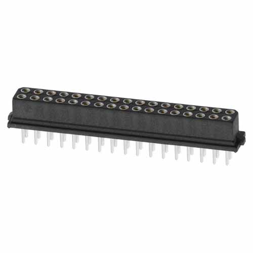 B5741-234-F-T-0 - 17+17 Pos. Female DIL Vertical Throughboard Conn. for Latches (BS Release)