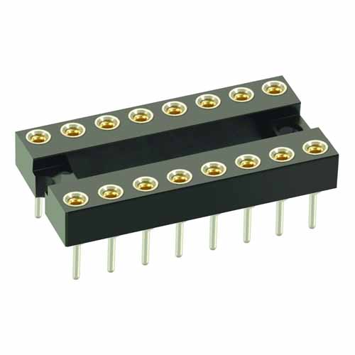 D2816-42 - 8+8 Pos. Female DIL Vertical Throughboard IC Socket