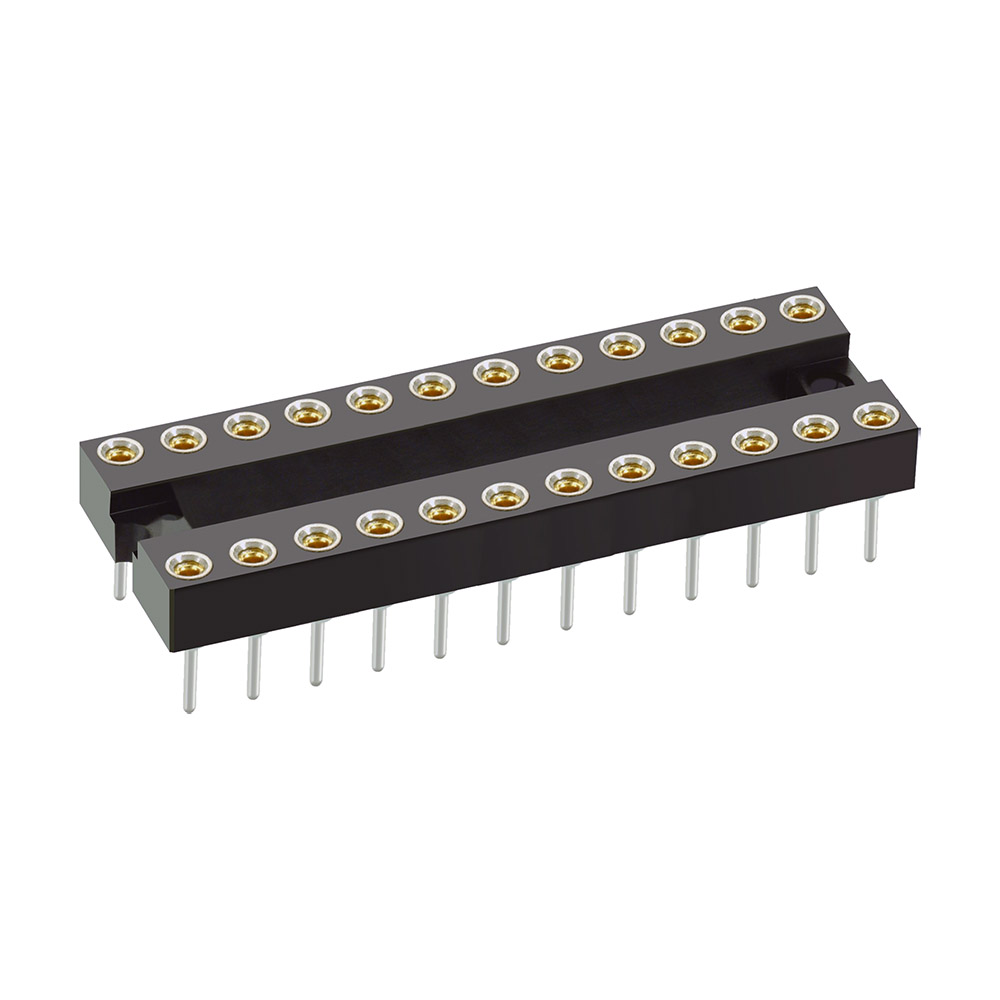 D2924-42 - 12+12 Pos. Female DIL Vertical Throughboard IC Socket