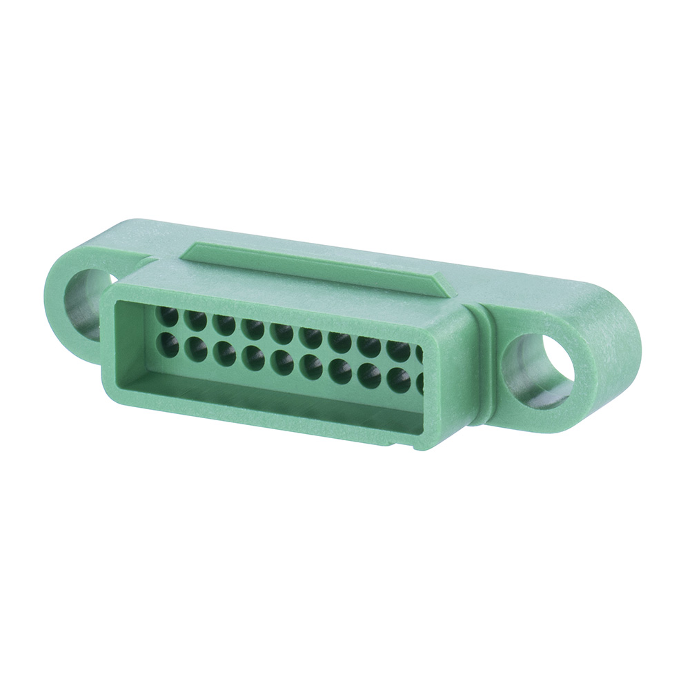 G125-324209600 - 10+10 Pos. Male DIL Cable Housing, no Screw-Lok
