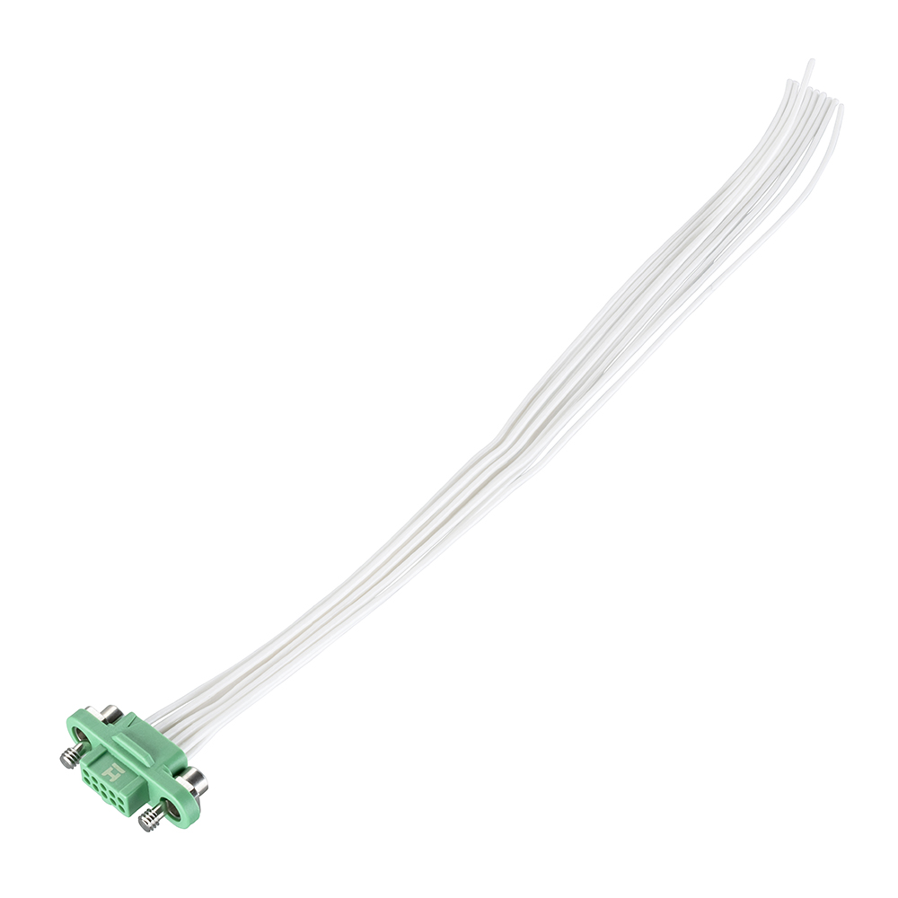 G125-FC11005F1-0150L - 5+5 Pos. Female DIL 26AWG Cable Assembly, 150mm, single-end, Screw-Lok