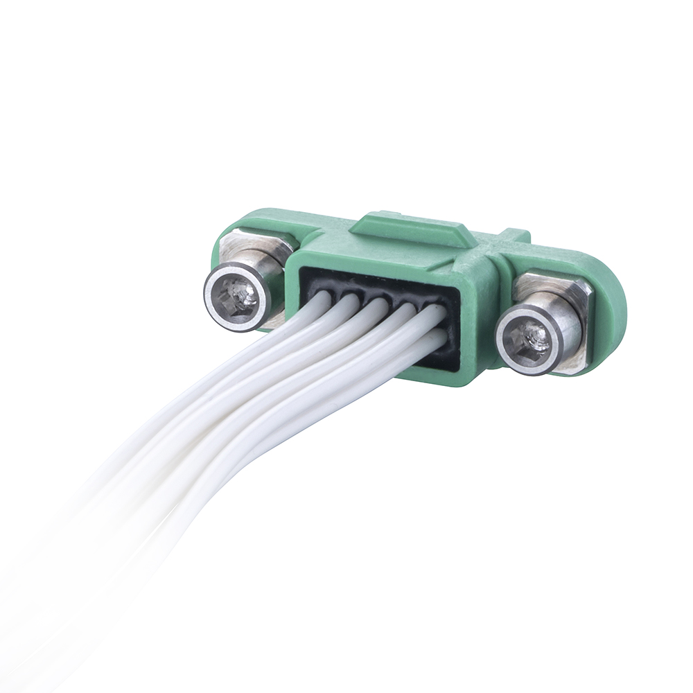 G125-FC21005F1-0150F1 - 5+5 Pos. Female DIL 28 AWG Cable Assembly, 150mm, double-end, Screw-Lok