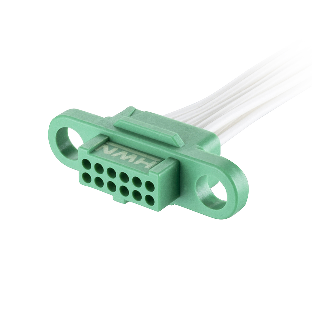 G125-FC11205F0-XXXXL - 6+6 Pos. Female DIL 26AWG Cable Assembly, single-end, no Screw-Lok