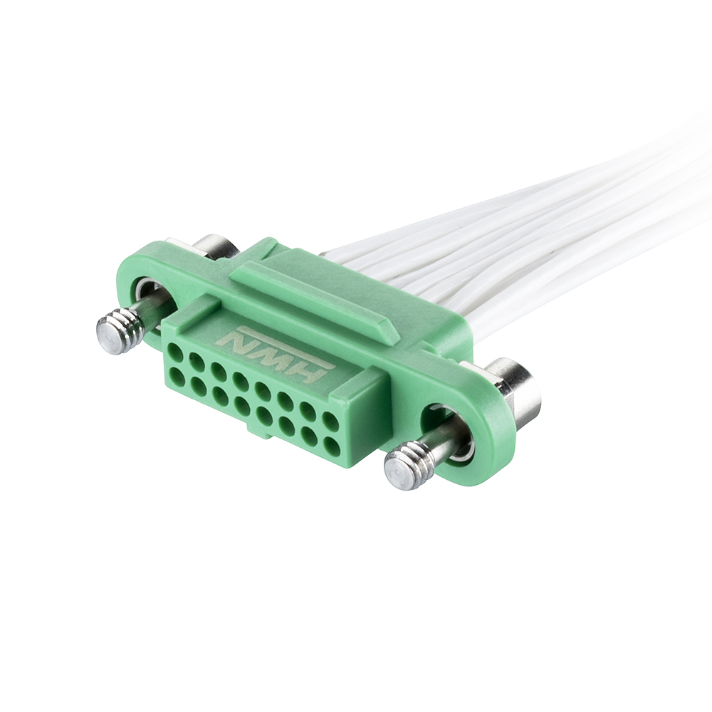G125-FC11605F1-0150L - 8+8 Pos. Female DIL 26AWG Cable Assembly, 150mm, single-end, Screw-Lok