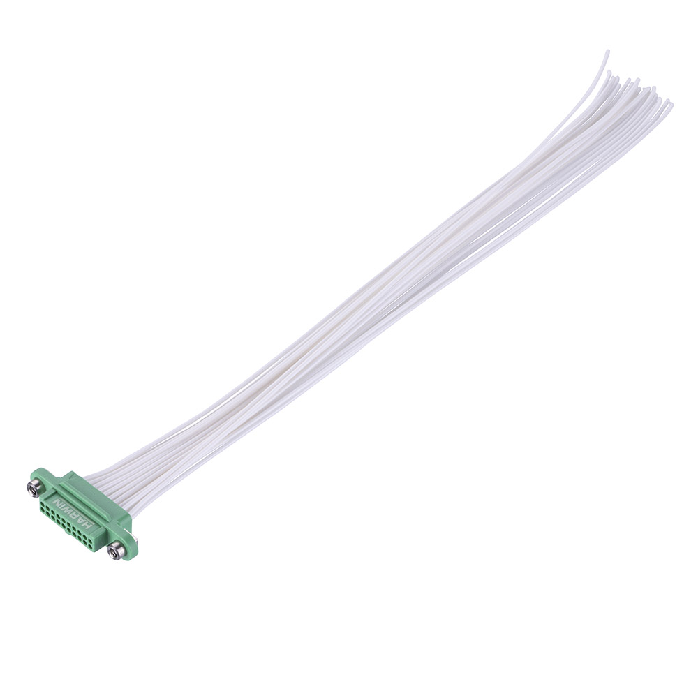 G125-FC22005F2-XXXXL - 10+10 Pos. Female DIL 28AWG Cable Assembly, single-end, Screw-Lok Reverse Fix