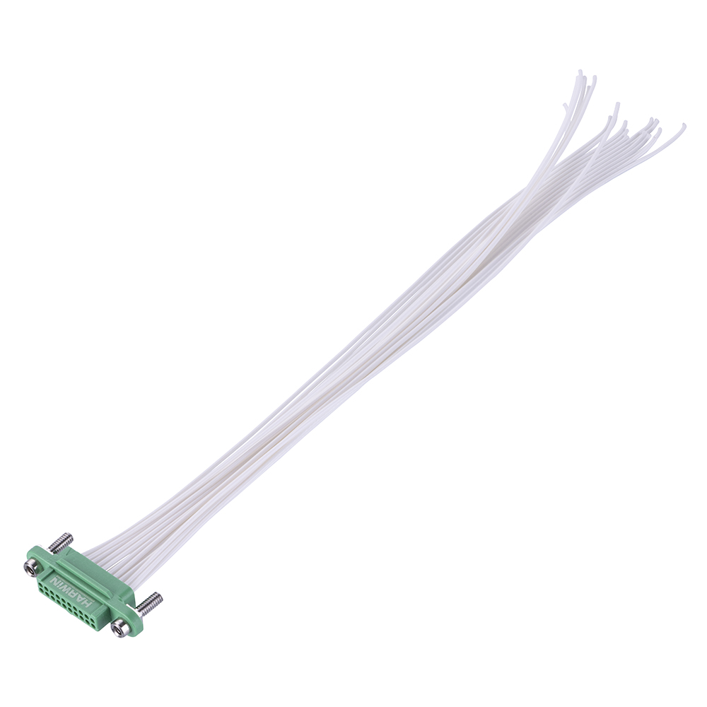 G125-FC12068F3-XXXXL - 10+10 Pos. Female DIL 26AWG Cable Assembly, single-end, Screw-Lok Reverse Fix Panel Mount