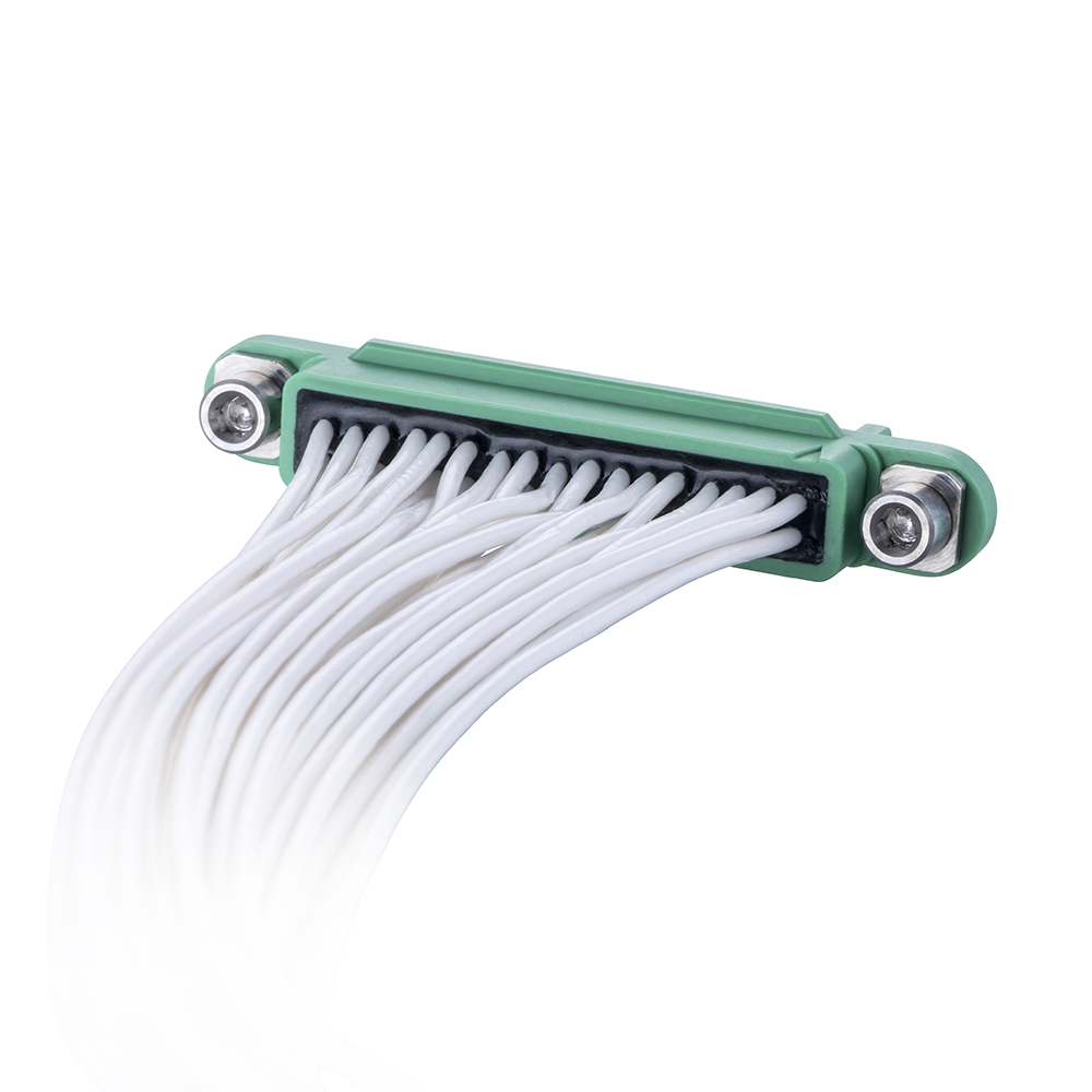 G125-FC13405F1-0300F1 - 17+17 Pos. Female DIL 26AWG Cable Assembly, 300mm, double-end, Screw-Lok