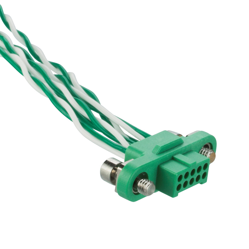 G125-FD21605F1-XXXXL - 8+8 Pos. Female DIL 28AWG Cable Assembly, twisted pair single-end, Screw-Lok