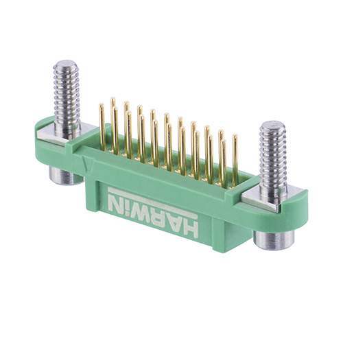 G125-FV12005F3R - 10+10 Pos. Female DIL Vertical Throughboard Conn. Screw-Lok Reverse Fix Board Mount (T+R)