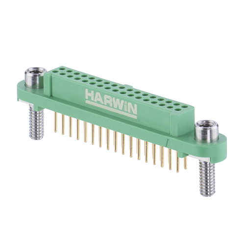 G125-FV13405F3R - 17+17 Pos. Female DIL Vertical Throughboard Conn. Screw-Lok Reverse Fix Board Mount (T+R)