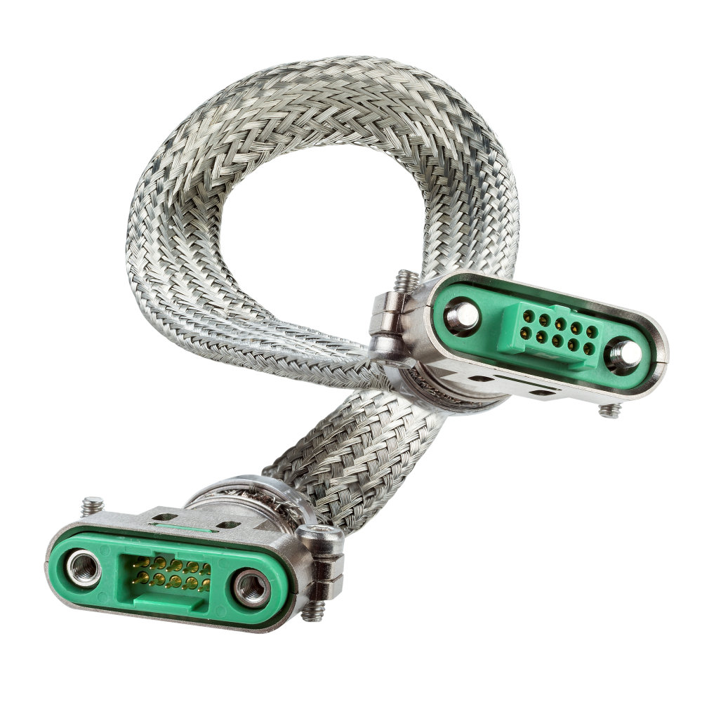 G125-MD22069M3-XXXXF1 - 10+10 Pos. Male-Female DIL 28 AWG Cable Assembly, twisted pair and shielded, Screw-Lok