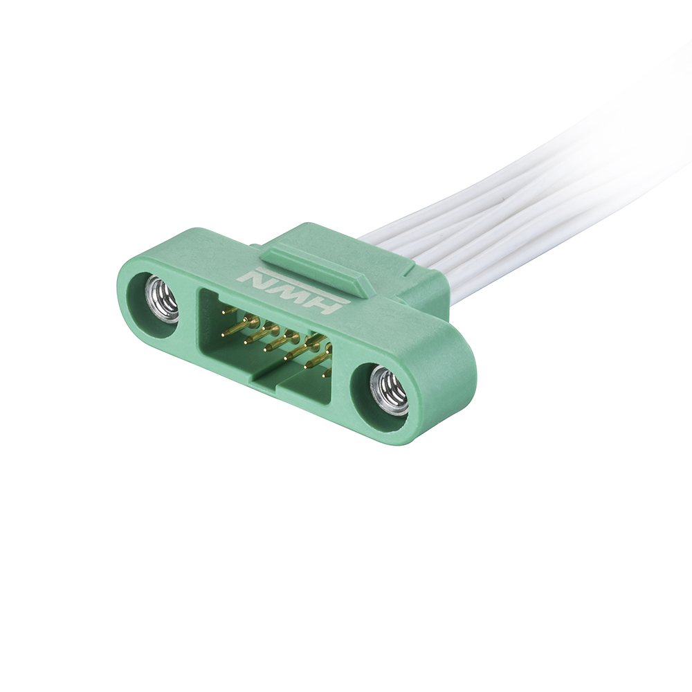 G125-MC11205M1-0450L - 6+6 Pos. Male DIL 26 AWG Cable Assembly, 450mm, single-end, Screw-Lok