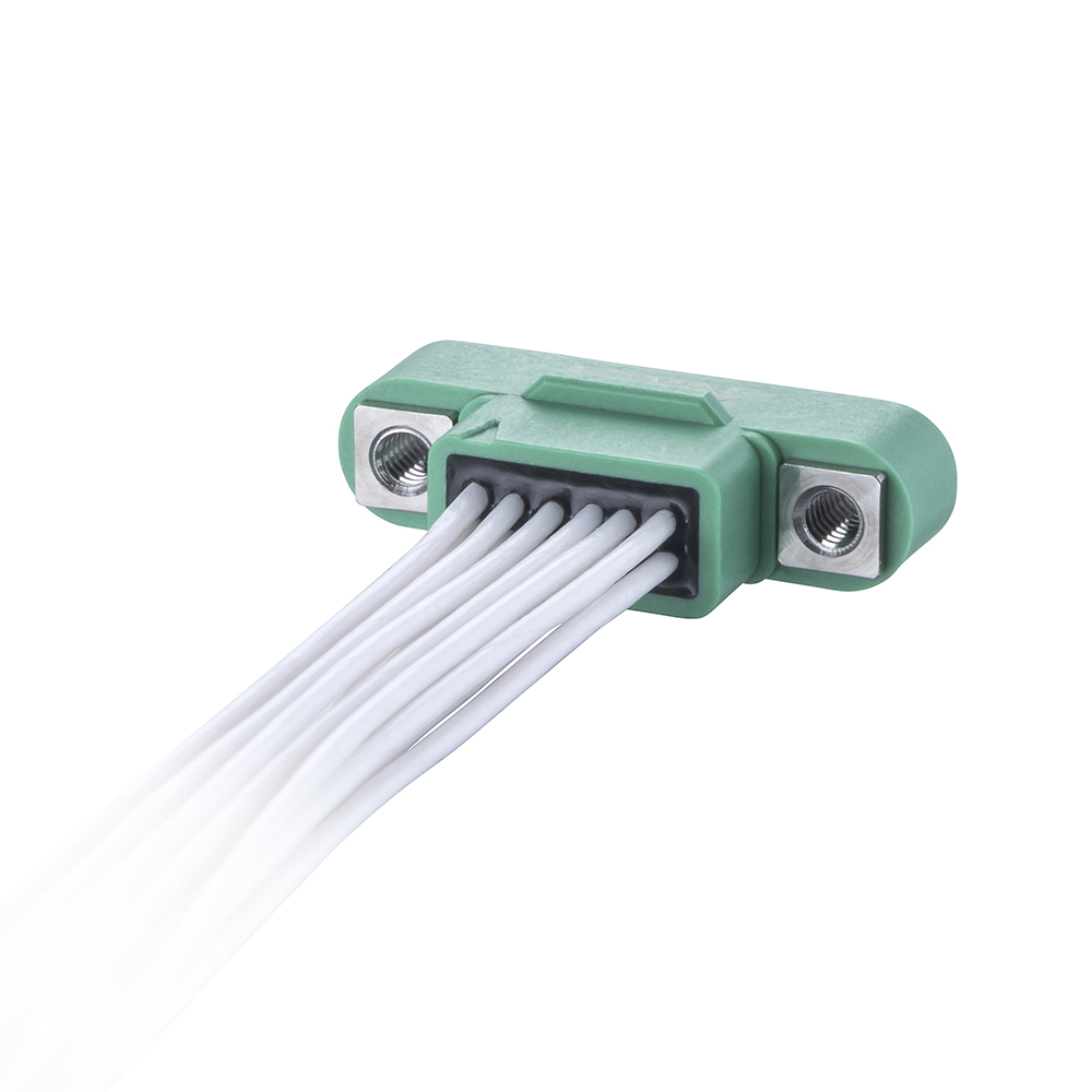 G125-MC21205M1-0150L - 6+6 Pos. Male DIL 28 AWG Cable Assembly, 150mm, single-end, Screw-Lok