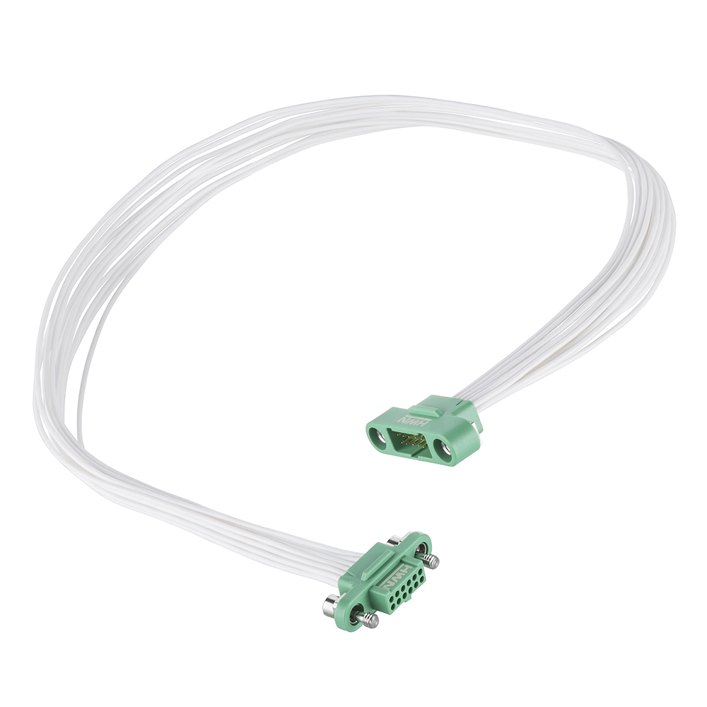 G125-MC11205M1-0150F1 - 6+6 Pos. Male-Female DIL 26 AWG Cable Assembly, 150mm, Screw-Lok