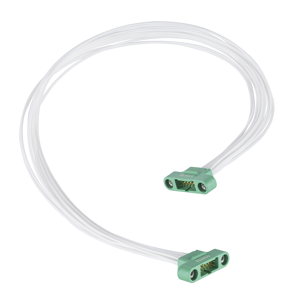 G125-MC21205M1-0150M1 - 6+6 Pos. Male DIL 28 AWG Cable Assembly, 150mm, double-end, Screw-Lok
