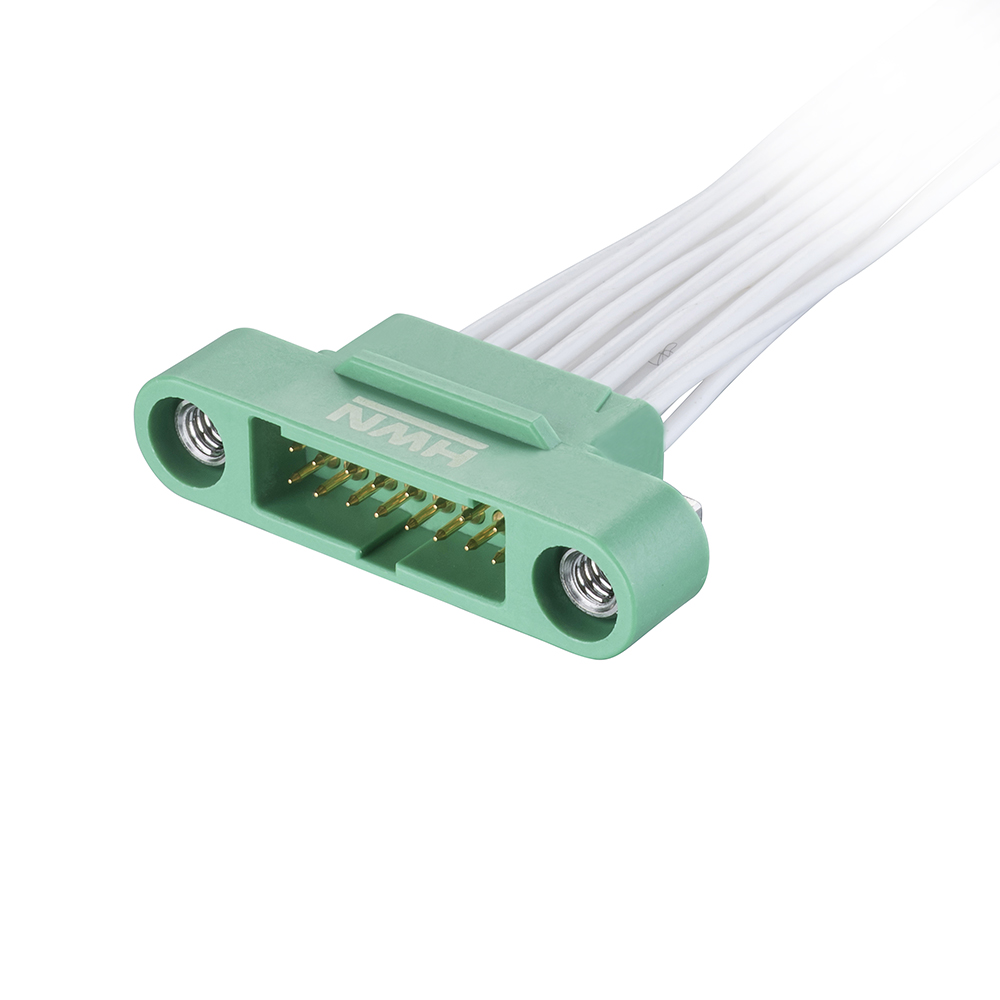 G125-MC21605M1-XXXXL - 8+8 Pos. Male DIL 28 AWG Cable Assembly, single-end, Screw-Lok