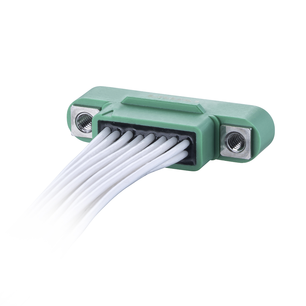 G125-MC21605M1-0150L - 8+8 Pos. Male DIL 28 AWG Cable Assembly, 150mm, single-end, Screw-Lok