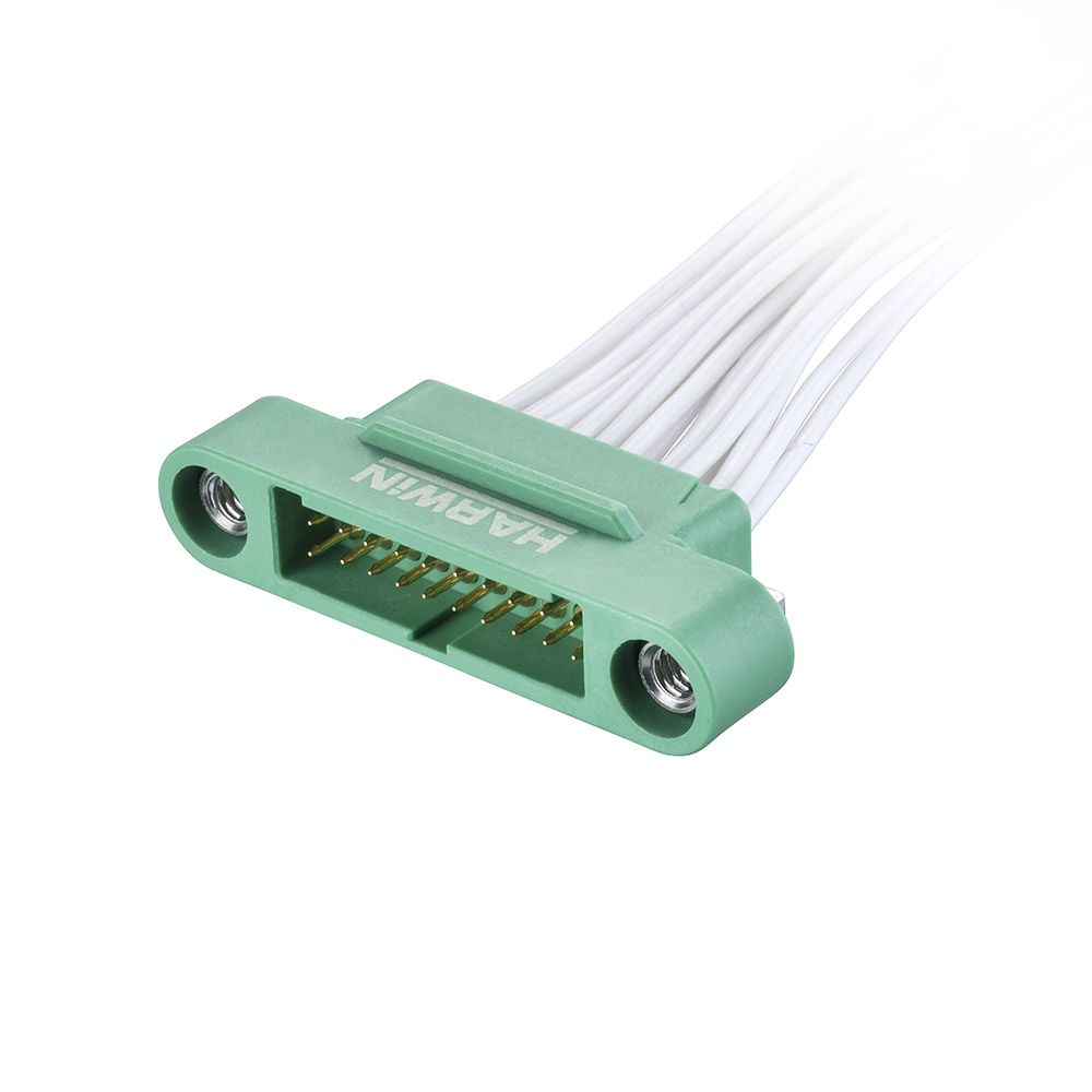 G125-MC12005M1-XXXXL - 10+10 Pos. Male DIL 26 AWG Cable Assembly, single-end, Screw-Lok