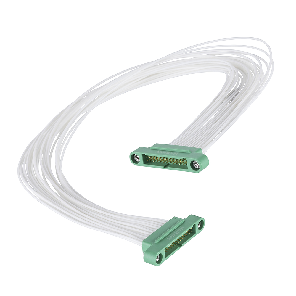 G125-MC12605M1-0300M1 - 13+13 Pos. Male DIL 26 AWG Cable Assembly, 300mm, double-end, Screw-Lok
