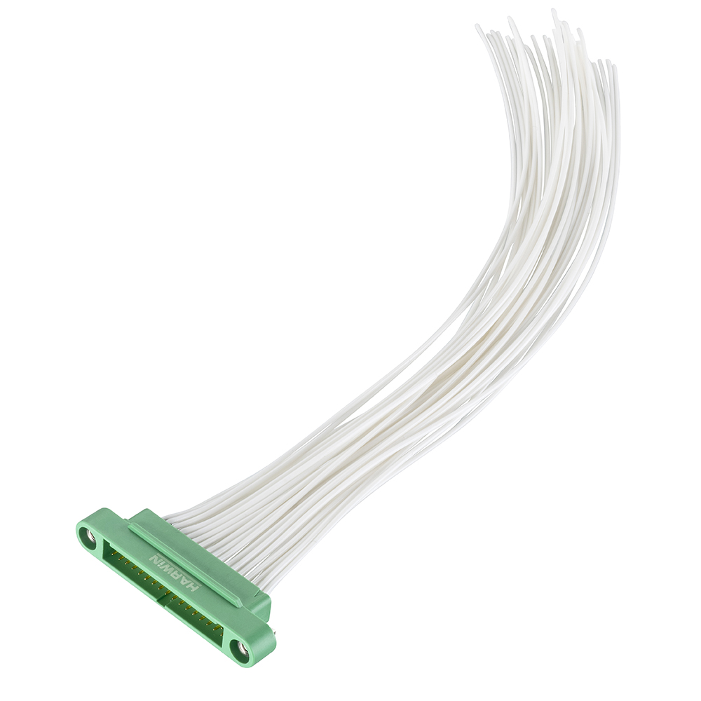 G125-MC13405M1-0450L - 17+17 Pos. Male DIL 26 AWG Cable Assembly, 450mm, single-end, Screw-Lok