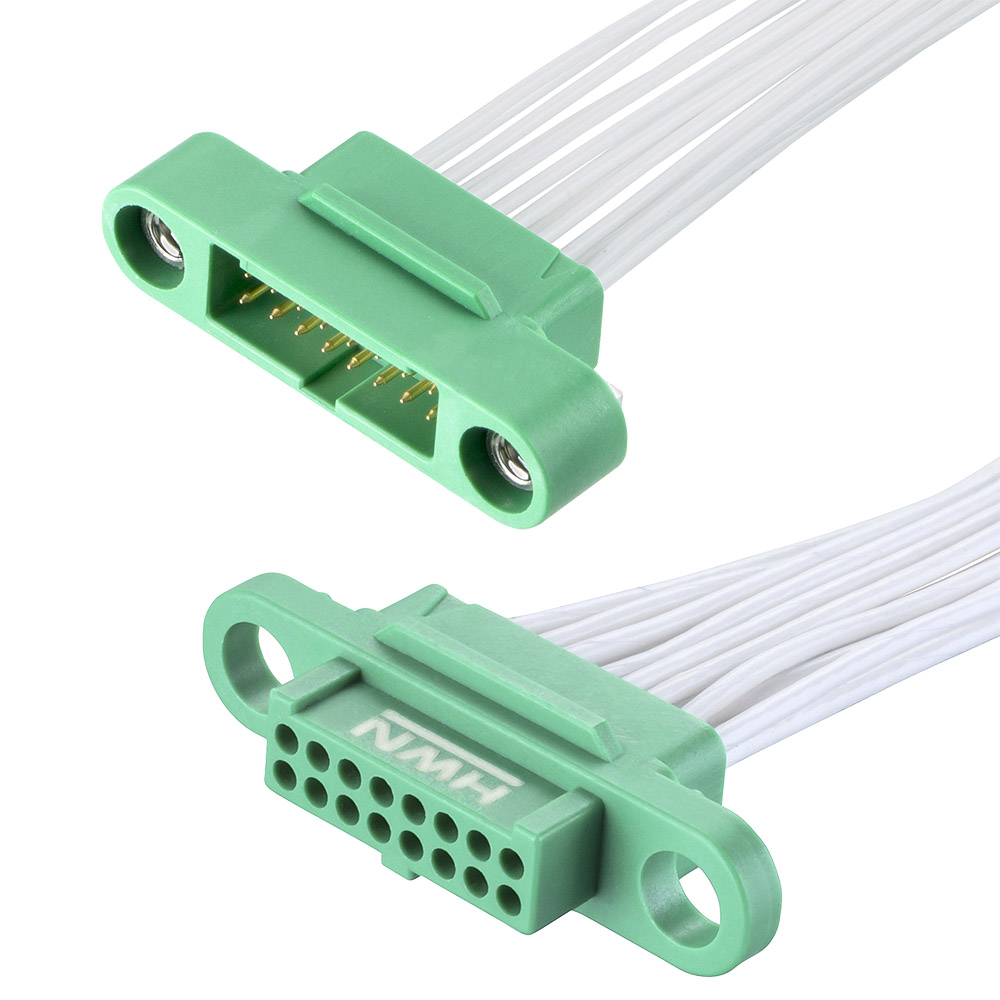 G125-MC11205M1-0300F0 - 6+6 Pos. Male-Female DIL 26AWG Cable Assembly, 300mm, Screw-Lok male