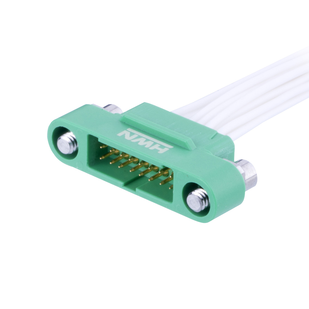 G125-MC11205M3-XXXXL - 6+6 Pos. Male DIL 26 AWG Cable Assembly, single-end, Screw-Lok Reverse Fix