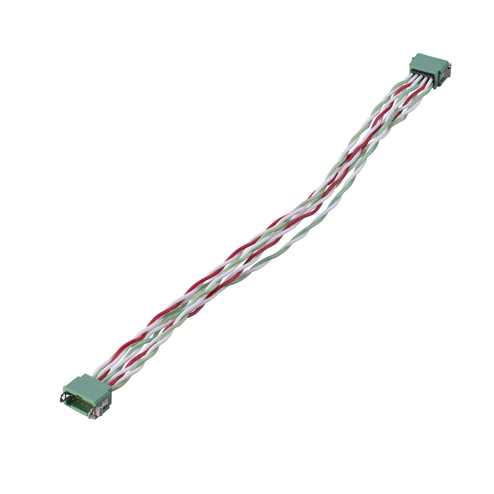 G125-MD12005L4-XXXXM - 10+10 Pos. Male DIL 26 AWG Cable Assembly, twisted pair double-end, Latches