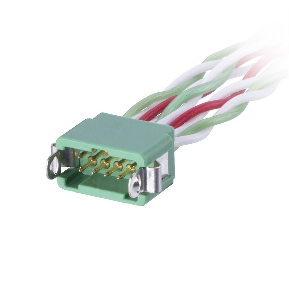 G125-MD11605L4-XXXXM - 8+8 Pos. Male DIL 26 AWG Cable Assembly, twisted pair double-end, Latches