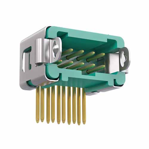 G125-MH11005L3R - 5+5 Pos. Male DIL Horizontal Throughboard Conn. Latches (T+R)