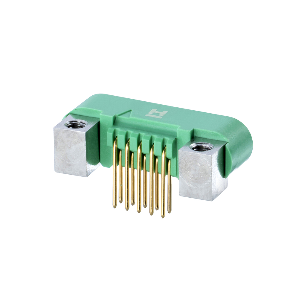 G125-MH11005M4R - 5+5 Pos. Male DIL Horizontal Throughboard Conn. Screw-Lok Board Mount (T+R)