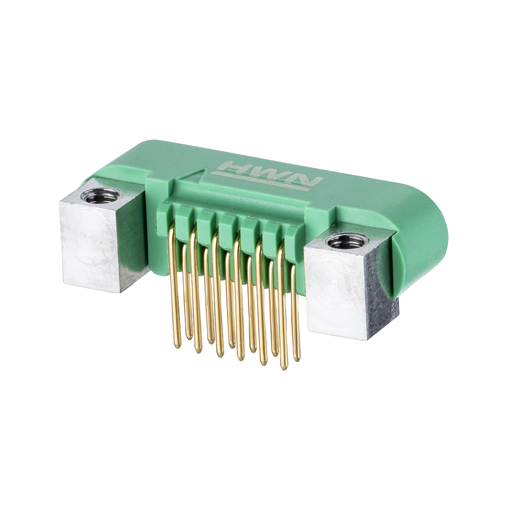 G125-MH11205M4P - 6+6 Pos. Male DIL Horizontal Throughboard Conn. Screw-Lok Board Mount