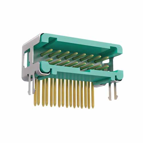 G125-MH11605L5P - 8+8 Pos. Male DIL Horizontal Throughboard Conn. no Latches