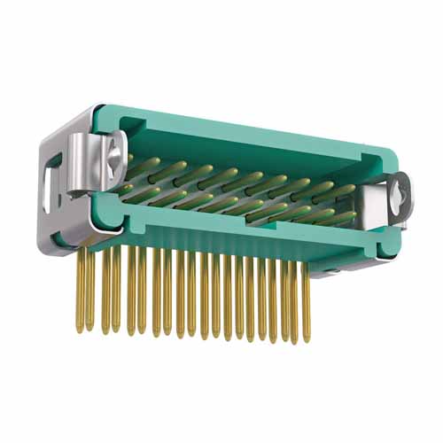 G125-MH12005L3R - 10+10 Pos. Male DIL Horizontal Throughboard Conn. Latches (T+R)