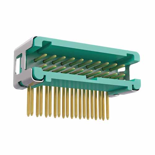 G125-MH12005L7P - 10+10 Pos. Male DIL Horizontal Throughboard Conn. no Latches