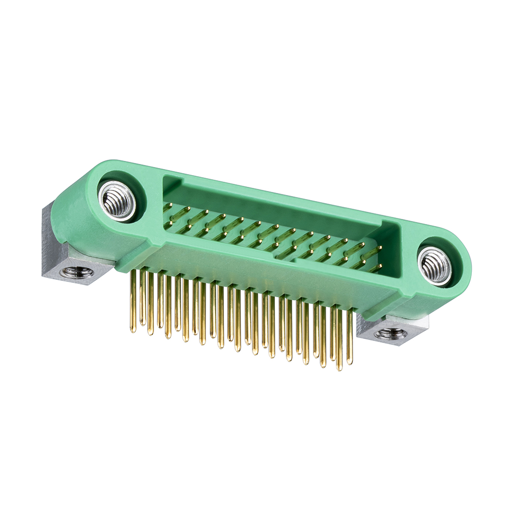 G125-MH12605M4P - 13+13 Pos. Male DIL Horizontal Throughboard Conn. Screw-Lok Board Mount