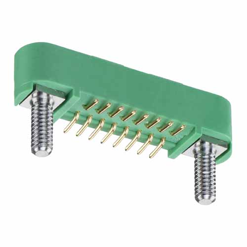 G125-MS11605M2P - 8+8 Pos. Male DIL Vertical SMT Conn. Screw-Lok Board Mount