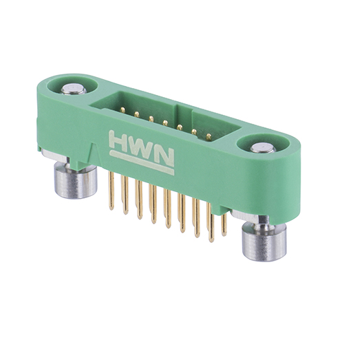 G125-MV11605M3R - 8+8 Pos. Male DIL Vertical Throughboard Conn. Screw-Lok Reverse Fix (T+R)