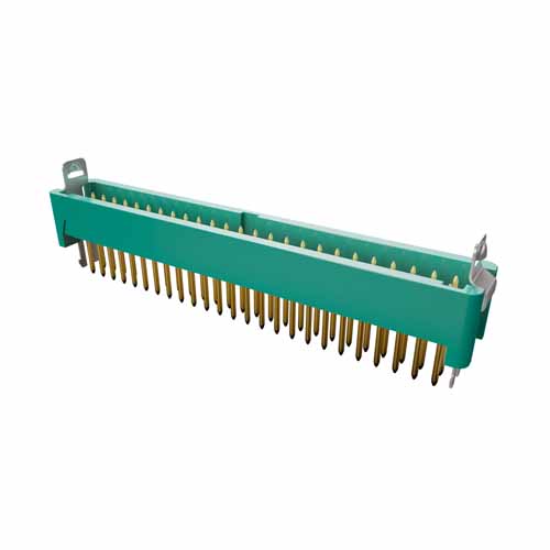 G125-MV15005L1R - 25+25 Pos. Male DIL Vertical Throughboard Conn. Latches (T+R)