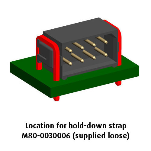 B5743-234-M-L-2 - 17+17 Pos. Male DIL Horizontal Throughboard Conn. No Latches (BS Release)