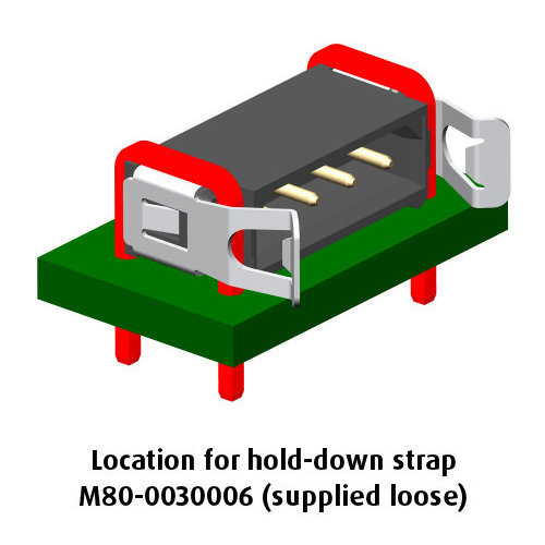 B5743-104-M-L-1 - 4 Pos. Male SIL Horizontal Throughboard Conn. Latches (BS Release)