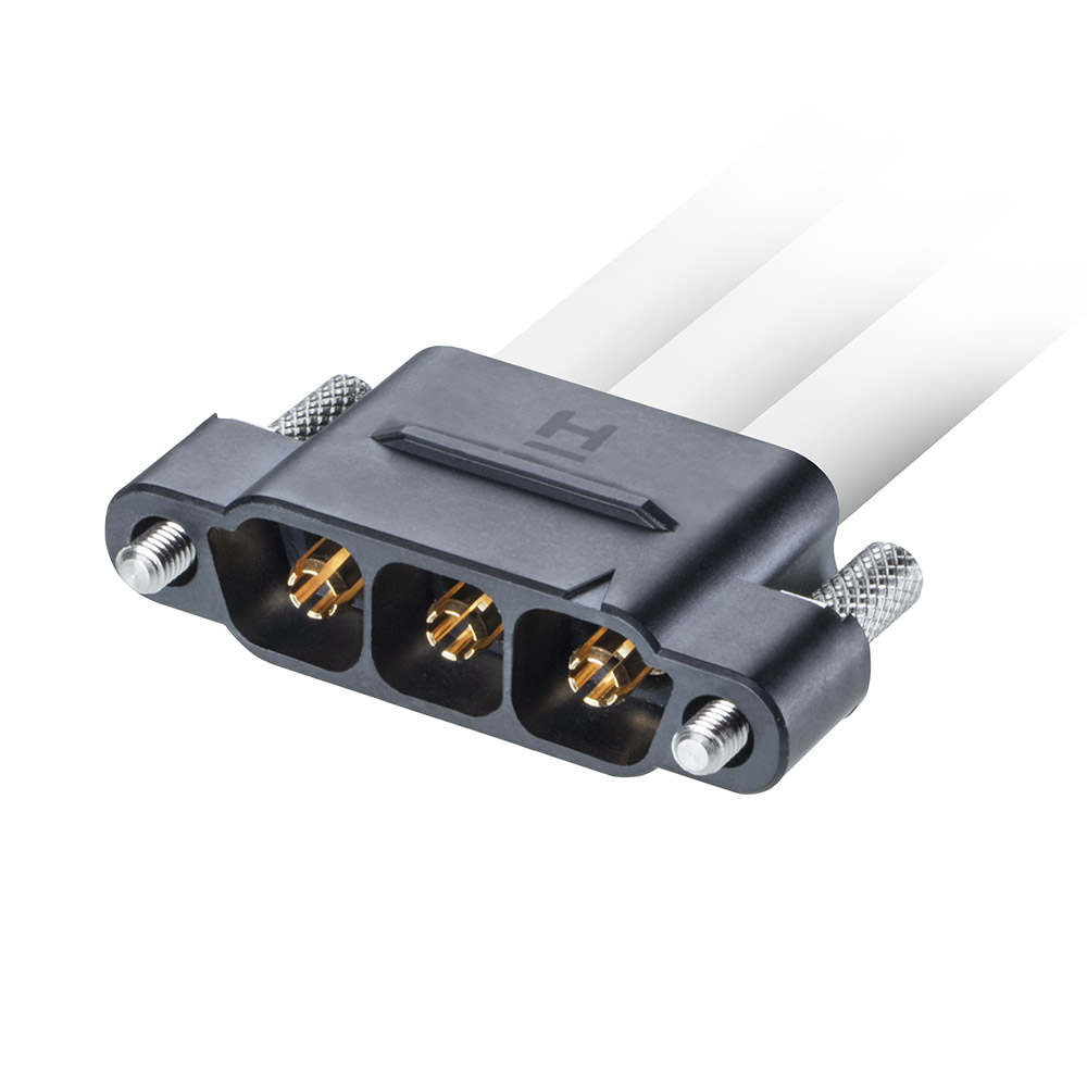 KA1-MSVA5-4-XXXXALXX - 4 Pos. Male SIL 8 AWG Cable Assembly, single-end, Reverse Fix Thumbscrews