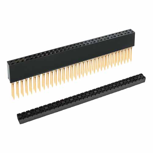 M20-6153205 - 32+32 Pos. Female DIL Vertical Stackthrough Conn. Press-fit