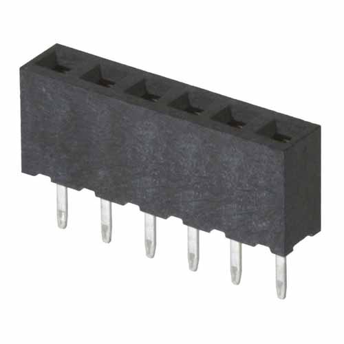 M22-7130642 - 6 Pos. Female SIL Vertical Throughboard Conn.